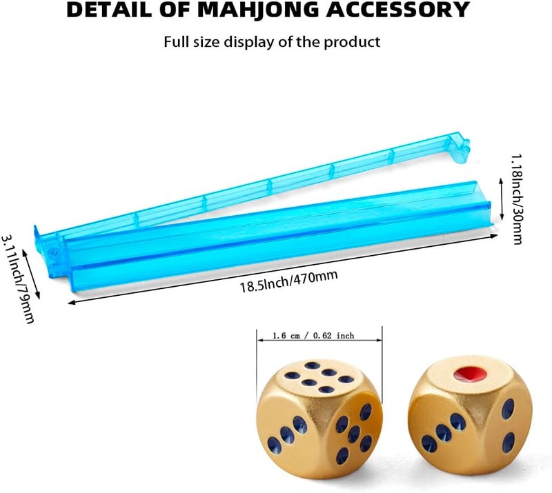 Taikula Mahjong Racks with Pushers, Clear Acrylic American Majiang Tile Racks, Enhanced Mah Jongg Tile Holders Set of 4 with 3 Goldern Dics (Colors) - Image 2